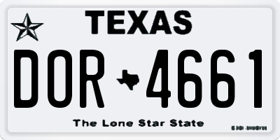 TX license plate DOR4661