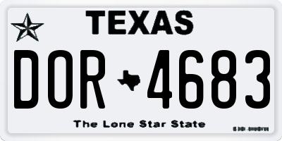 TX license plate DOR4683