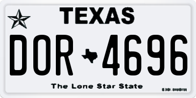 TX license plate DOR4696