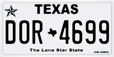 TX license plate DOR4699