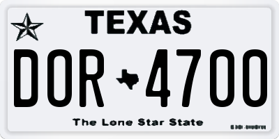 TX license plate DOR4700