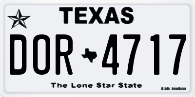 TX license plate DOR4717
