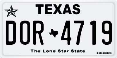 TX license plate DOR4719