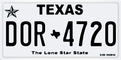 TX license plate DOR4720