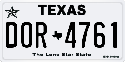 TX license plate DOR4761