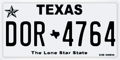 TX license plate DOR4764