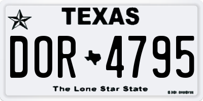 TX license plate DOR4795