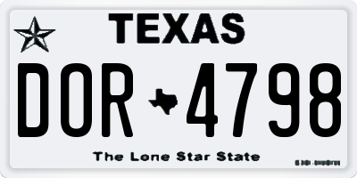 TX license plate DOR4798