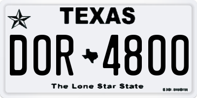 TX license plate DOR4800