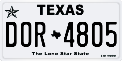 TX license plate DOR4805