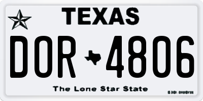 TX license plate DOR4806