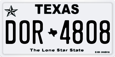 TX license plate DOR4808