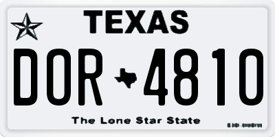TX license plate DOR4810