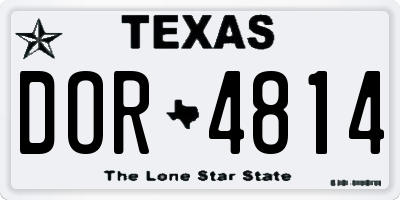 TX license plate DOR4814
