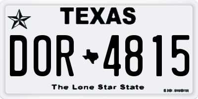 TX license plate DOR4815