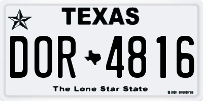 TX license plate DOR4816