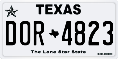 TX license plate DOR4823