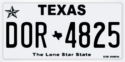 TX license plate DOR4825