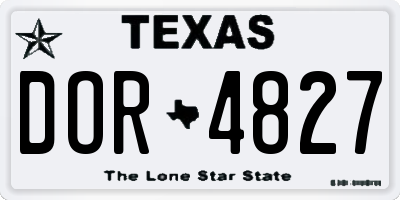 TX license plate DOR4827