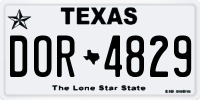 TX license plate DOR4829