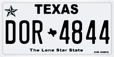 TX license plate DOR4844