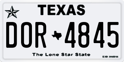 TX license plate DOR4845