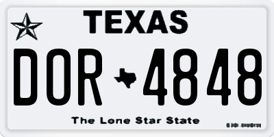TX license plate DOR4848