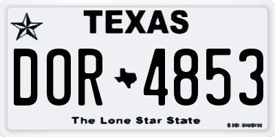 TX license plate DOR4853