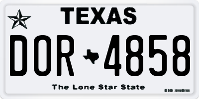 TX license plate DOR4858
