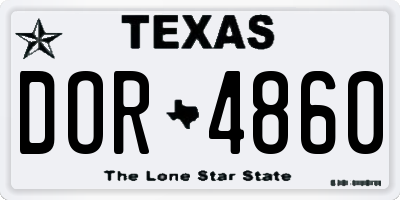 TX license plate DOR4860