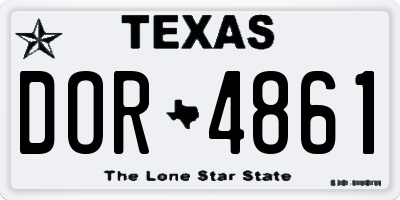 TX license plate DOR4861
