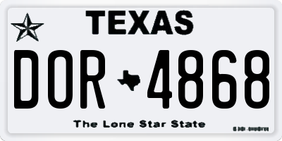 TX license plate DOR4868