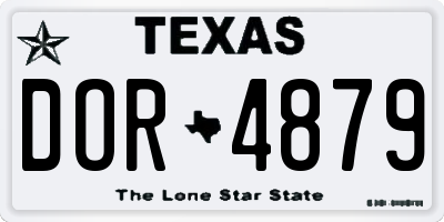 TX license plate DOR4879