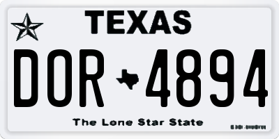 TX license plate DOR4894