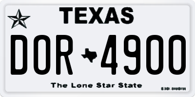TX license plate DOR4900