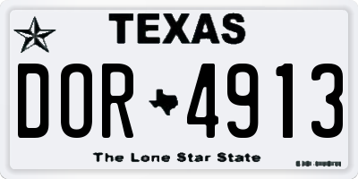 TX license plate DOR4913