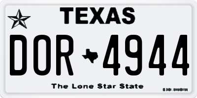TX license plate DOR4944