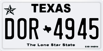 TX license plate DOR4945