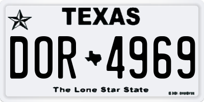 TX license plate DOR4969