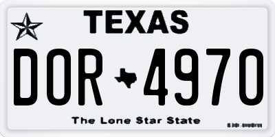 TX license plate DOR4970
