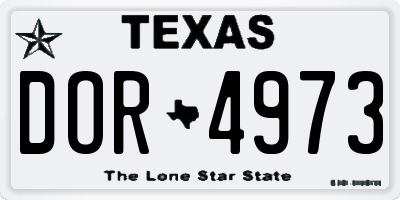 TX license plate DOR4973