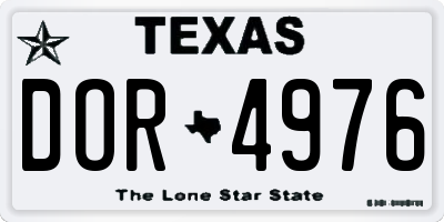 TX license plate DOR4976
