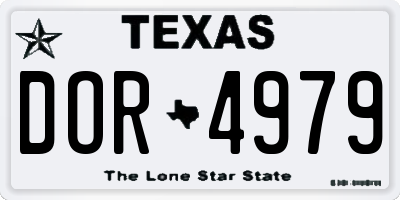 TX license plate DOR4979