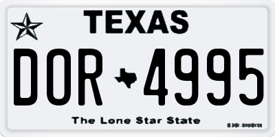 TX license plate DOR4995