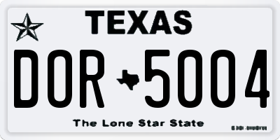 TX license plate DOR5004