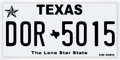 TX license plate DOR5015
