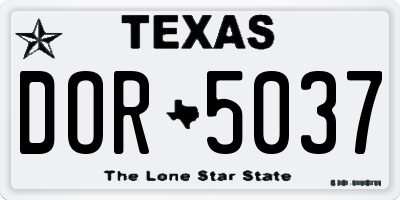 TX license plate DOR5037