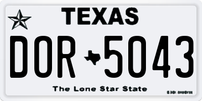 TX license plate DOR5043