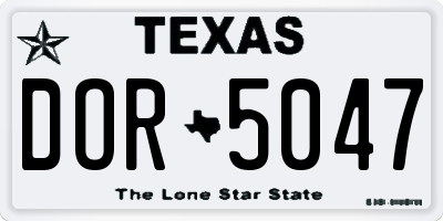 TX license plate DOR5047