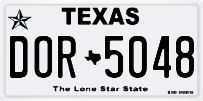 TX license plate DOR5048